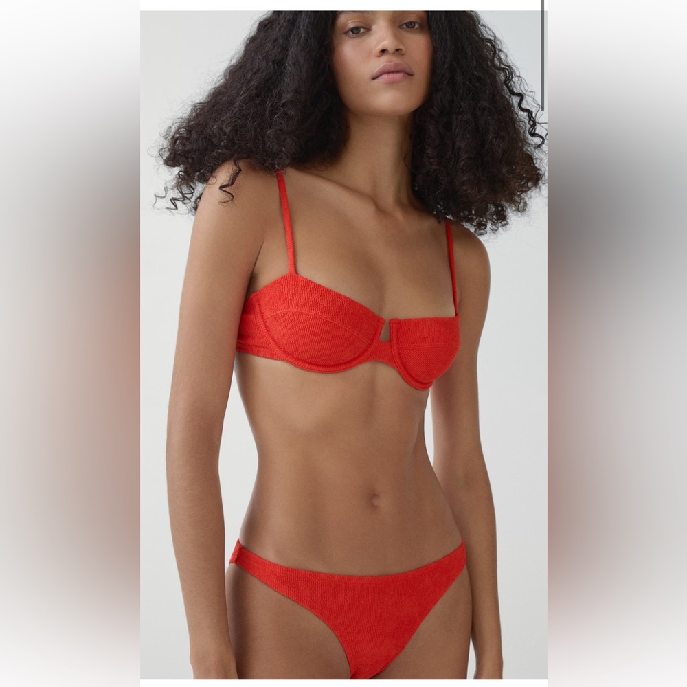 MANGO // NWT Classic Textured Bikini Top (s) and Bottom (m)
